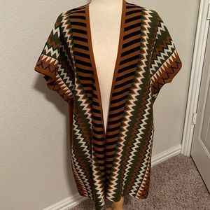 Knit Chevron and Stripe Pattern Sweater Vest